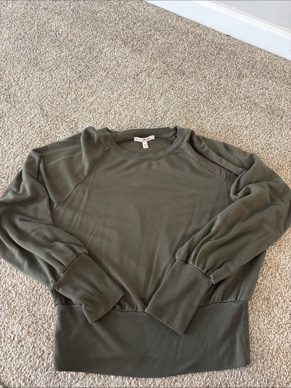Express Olive Green Crewneck Sweatshirt